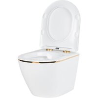 Унитаз подвесной Roxen Antares Gold в комплекте с инсталляцией StounFix Dual Fresh 6 в 1 968460 (кнопка: брашированное золото) - Изображение №7 — Chaika Market