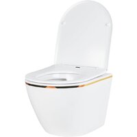 Унитаз подвесной Roxen Antares Gold в комплекте с инсталляцией StounFix Dual Fresh 6 в 1 968460 (кнопка: брашированное золото) - Изображение №6 — Chaika Market