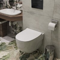 Унитаз подвесной Roxen Porto One Rimless 6 в 1 StounFix Dual Fresh 580109 (кнопка: черный матовый) - Изображение №13 — Chaika Market