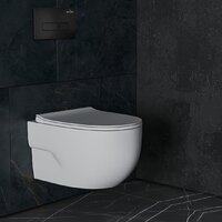 Унитаз подвесной Roxen Porto One Rimless 6 в 1 StounFix Dual Fresh 580109 (кнопка: черный матовый) - Изображение №11 — Chaika Market