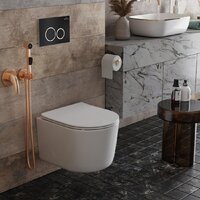 Унитаз подвесной Roxen Simple Compact в комплекте с инсталляцией StounFix Dual Fresh 6 в 1 911522 (кнопка: черный матовый) - Изображение №13 — Chaika Market