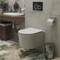 Унитаз подвесной Roxen Simple Compact в комплекте с инсталляцией StounFix Dual Fresh 6 в 1 911522 (кнопка: черный матовый) - Изображение №15 — Chaika Market