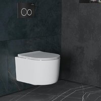 Унитаз подвесной Roxen Simple Compact в комплекте с инсталляцией StounFix Dual Fresh 6 в 1 911522 (кнопка: черный матовый) - Изображение №10 — Chaika Market