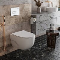 Унитаз подвесной Roxen Porto в комплекте с инсталляцией StounFix Dual Fresh 6 в 1 576390 (кнопка: белый глянец) - Изображение №9 — Chaika Market