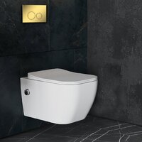 Унитаз подвесной Roxen Cube bidet в комплекте с инсталляцией StounFix Dual Fresh 6 в 1 968094 (кнопка: золото глянцевое ) - Изображение №9 — Chaika Market
