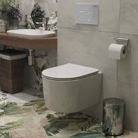 Унитаз подвесной Roxen Simple Compact в комплекте с инсталляцией StounFix Dual Fresh 6 в 1 919136 (кнопка: хром матовый) - Изображение №10 — Chaika Market