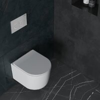 Унитаз подвесной Roxen Simple Compact в комплекте с инсталляцией StounFix Dual Fresh 6 в 1 919136 (кнопка: хром матовый) - Изображение №14 — Chaika Market