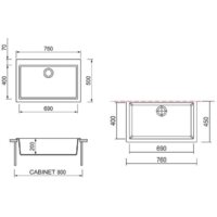 Кухонная мойка Longran Cube CUG 760.500 (sabbia/58) - Изображение №3 — Chaika Market