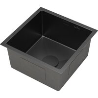Кухонная мойка Roxen Uno 560210-44B (440*440) PVD графит под столешницу (с ролл-матом и дозатором) - Изображение №5 — Chaika Market