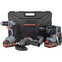  Profipower ProfiSet-3E18 E0247 (шуруповерт, перфоратор, болгарка, 2 АКБ, кейс) — Chaika Market