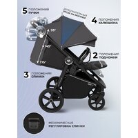 Коляска прогулочная «книга» Sweet Baby Contente Plus Basic (серый) - Изображение №3 — Chaika Market