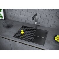 Кухонная мойка Paulmark Next 58 Uni PM215844-GM (черный/вороненая сталь) - Изображение №4 — Chaika Market