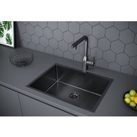 Кухонная мойка Paulmark Next 58 Uni PM215844-GM (черный/вороненая сталь) - Изображение №7 — Chaika Market