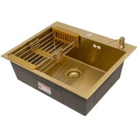 Кухонная мойка ARFEKA ECO AR мойка 600*500, коландер, дозатор GOLD — Chaika Market