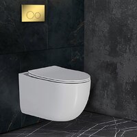 Унитаз подвесной Roxen Vortex в комплекте с инсталляцией StounFix Dual Fresh 6 в 1 968046 (кнопка: золото глянцевое) - Изображение №7 — Chaika Market
