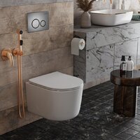 Унитаз подвесной Roxen Simple Compact в комплекте с инсталляцией StounFix Dual Fresh 6 в 1 918025 (кнопка: хром глянец) - Изображение №15 — Chaika Market