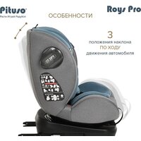 Детское автокресло Pituso Roys Pro (серый/темно-синий вкладыш) - Изображение №12 — Chaika Market