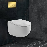 Унитаз подвесной Roxen Egg в комплекте с инсталляцией StounFix Dual Fresh 6 в 1 968031 (кнопка: золото глянцевое ) - Изображение №9 — Chaika Market