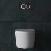 Унитаз подвесной Roxen Simple Compact в комплекте с инсталляцией StounFix Dual Fresh 6 в 1 917914 (кнопка: черный матовый) - Изображение №9 — Chaika Market