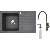 Кухонная мойка БелЭворс Styl L + смеситель W74004-9 + дозатор L405-1 (серый/сатин) — Chaika Market