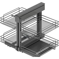 Корзина выкатная Starax Волшебный уголок выдвижной S-3067-А (левое выдвижение, антрацит) — Chaika Market