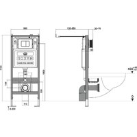 Унитаз подвесной Roxen Vine Tornado в комплекте с инсталляцией StounFix Dual Fresh 6 в 1 979004 (кнопка: бежевый) - Изображение №9 — Chaika Market