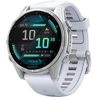 Умные часы Garmin Fenix 8 43мм (серебристый, белый ремешок) — Chaika Market