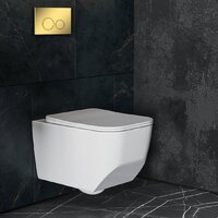 Унитаз подвесной Roxen Boro в комплекте с инсталляцией StounFix Dual Fresh 6 в 1 968023 (кнопка: золото глянцевое ) - Изображение №9 — Chaika Market