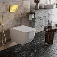 Унитаз подвесной Roxen Boro в комплекте с инсталляцией StounFix Dual Fresh 6 в 1 968023 (кнопка: золото глянцевое ) - Изображение №8 — Chaika Market