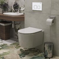 Унитаз подвесной Roxen Simple Compact в комплекте с инсталляцией StounFix Dual Fresh 6 в 1 916803 (кнопка: белый глянец) - Изображение №11 — Chaika Market