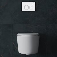 Унитаз подвесной Roxen Simple Compact в комплекте с инсталляцией StounFix Dual Fresh 6 в 1 916803 (кнопка: белый глянец) - Изображение №10 — Chaika Market