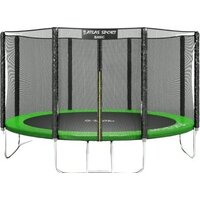 Батут Atlas Sport 374 см - 12ft Basic (с лестницей, внешняя сетка, зеленый) - Изображение №1 — Chaika Market