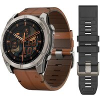 Умные часы Garmin Fenix 8 Sapphire 51мм (титановый, каштановый кожаный ремешок) - Изображение №1 — Chaika Market