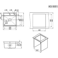 Кухонная мойка Granula KS-5051 (графит матовый) - Изображение №4 — Chaika Market