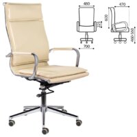 Офисное кресло Brabix Premium Kayman EX-532 (экокожа/хром бежевый) - Изображение №2 — Chaika Market