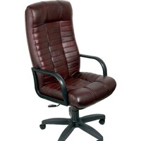 Офисное кресло Деловая обстановка Атлант Стандарт (бордовый, кожа люкс) - Изображение №2 — Chaika Market