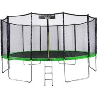 Батут Atlas Sport 490 см - 16ft Basic (с лестницей, внешняя сетка, зеленый) — Chaika Market