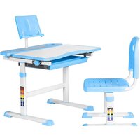 Парта Anatomica Avgusta + стул + выдвижной ящик + подставка (белый/голубой) — Chaika Market