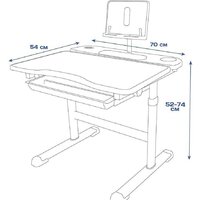 Парта Anatomica Avgusta + стул + выдвижной ящик + подставка (белый/голубой) - Изображение №19 — Chaika Market