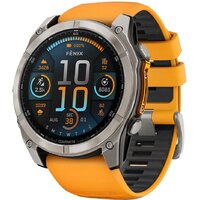 Умные часы Garmin Fenix 8 Sapphire 51мм (титановый, оранжевый силиконовый ремешок) - Изображение №1 — Chaika Market