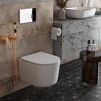 Унитаз подвесной Roxen Simple Compact в комплекте с инсталляцией StounFix Dual Fresh 6 в 1 913681 (кнопка: хром глянец) - Изображение №11 — Chaika Market