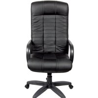 Офисное кресло Деловая обстановка Атлант Стандарт (черный, кожа сплит) - Изображение №3 — Chaika Market