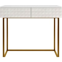 Консольный стол Shtabe Simple 7011 эко (травертин/белый/золото) — Chaika Market