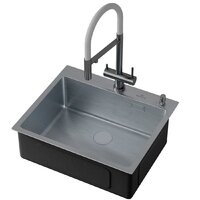 Кухонная мойка Roxen Simple 560220-60 сатин (с коландером и дозатором) - Изображение №8 — Chaika Market