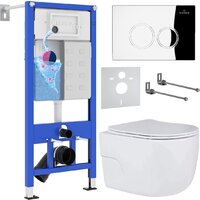 Унитаз подвесной Roxen Porto One Rimless 6 в 1 StounFix Dual Fresh 516917 (кнопка: хром) — Chaika Market