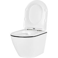 Унитаз подвесной Roxen Antares Black в комплекте с инсталляцией StounFix Dual Fresh 6 в 1 968427 (кнопка: сатин) - Изображение №6 — Chaika Market