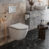 Унитаз подвесной Roxen Antares Black в комплекте с инсталляцией StounFix Dual Fresh 6 в 1 968427 (кнопка: сатин) - Изображение №2 — Chaika Market
