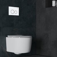 Унитаз подвесной Roxen Simple Compact в комплекте с инсталляцией StounFix Dual Fresh 6 в 1 906789 (кнопка: белый глянец) - Изображение №11 — Chaika Market