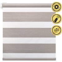 Рулонная электроштора НеоФьюжен Юпитер 100х250 левая (светло-серый, белая фурнитура) — Chaika Market