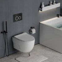 Унитаз подвесной Roxen Porto One Rimless 6 в 1 StounFix Dual Fresh 507197 (кнопка: черный матовый) - Изображение №11 — Chaika Market
